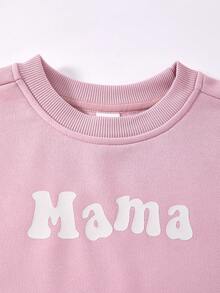 JNSQ 2pcs/Set Young Girls' Round Neck Short Sleeve Graphic Sweatshirt And Fitted Heart Leopard Print Yoga Pants, Spring/Summer - Pink - View 3