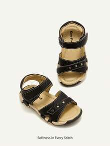 Cozy Pixies 1双夏季婴儿凉鞋，柔软舒适可爱实用，幼儿男童凉鞋 - 黑色 - 查看 4