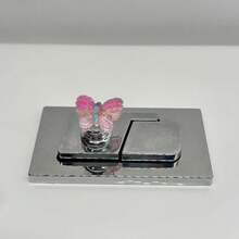 Joivida Colorful Butterfly Toilet Flush Handle, Convenient Press-Style Bathroom Flush Switch For Nail Technicians With Long Nails