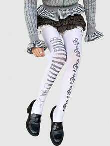 ROMWE Anime 女士紧身裤 - 水墨黑 - 查看 2