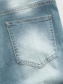 ROMWE MEN Street Life Spring/Summer Casual Graphic Men'S Pocketed Star Rhinestone Embellished Flared Jeans - Medium Wash - View 5