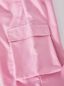 SHEIN ChillGRL 2 Stücke/Set Grafik-Muster Hoodie Sweatshirt und Cargo Hose mit elastischem Bund für Kleine Tween Mädchen - Pink - Übersicht 7