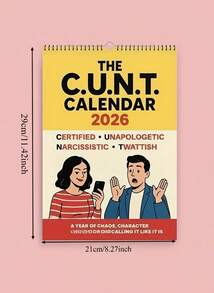 Joivida 1件 C.U.N.T. 2026年日历 | 搞笑成人挂历 | 低俗恶搞礼物 |