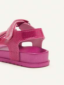 Cozy Pixies 1 Pair Summer Fashionable Versatile Cute Toddler Casual Soft Bottom Lightweight Double Strap Pink Princess Style Infant Flat Sandals - Red - View 4