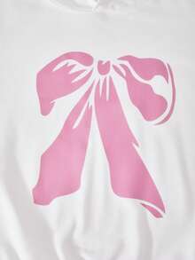 SHEIN ChillGRL 2 Stücke/Set Grafik-Muster Hoodie Sweatshirt und Cargo Hose mit elastischem Bund für Kleine Tween Mädchen - Pink - Übersicht 5