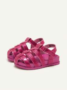 Cozy Pixies 1 Pair Summer Fashion Versatile Cute Soft Bottom Lightweight Closed Toe Pink Princess Style Infant Flat Sandals - Red - View 5