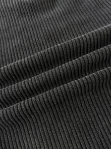 SHEIN 少女黑色雪花刺绣罗纹针织高领长袖T恤，适合秋冬季叠穿