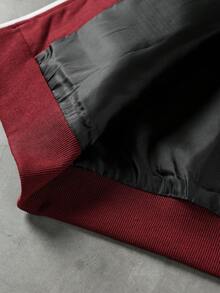 Manfinity Homme Mature Casual, Burgundy Men's Jacket Set, Autumn/Winter - Burgundy - View 7