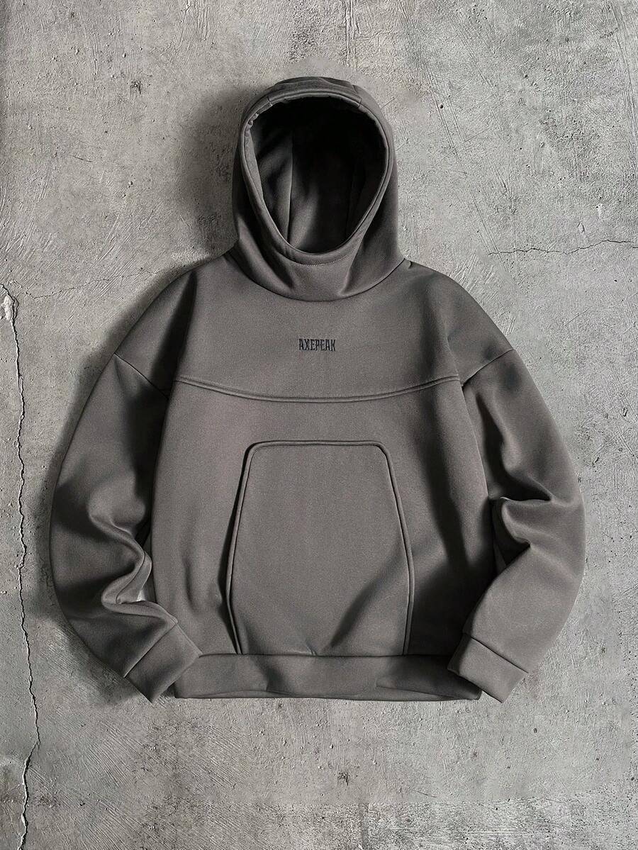 AXEPEAK 男士字母刺绣休闲宽松连帽卫衣
