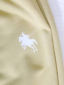 Sparklyn 三件套少女休闲套装，包括带马图案的连帽拉链卫衣、白色背心和松紧腰直筒裤，秋季款 - 綠色 - 查看 4