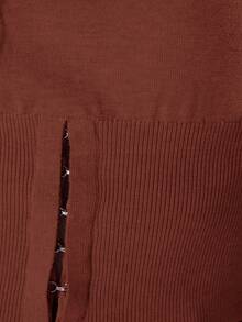 MUSERA 柔软针织收腰套头衫，春季Y2K 90年代休闲可爱基础款，适合假日、机场、夜间外出、冬季日常、晚宴、派对等场合，优雅百搭。 - 咖啡棕 - 查看 6