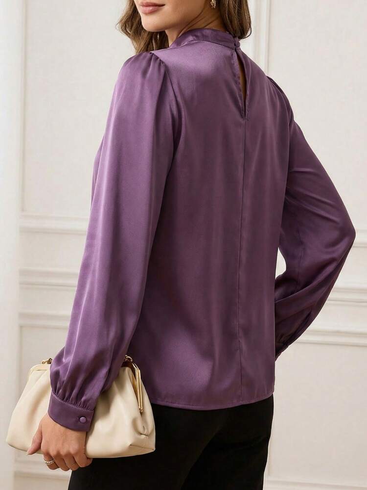 Business Casual Woman Long Sleeve Shirtfall Women Clothes Women's Solid Color Hollow Long Sleeve Simple Casual Blouse