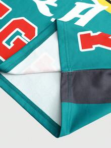 ROMWE MEN Men's Letter Print Polo Collar Long Sleeve T-Shirt And Drawstring Waist Long Pants Sports Outfit - Multicolor - View 5