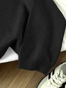 SHEIN Unity 女士休闲纯色落肩套头毛衣，秋冬