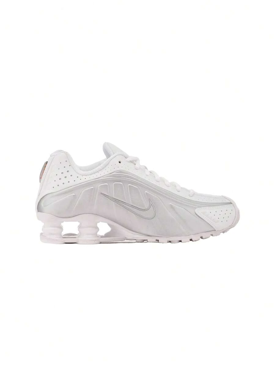 Nike Shox R4 Athletic Casual Shoes White Metallic AR3565 - Grey - View 1