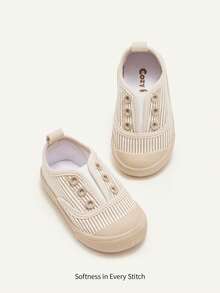 Cozy Pixies 1 par de zapatillas casuales con diseño de cordones y elástico, versátiles para uso diario en todas las estaciones, para bebés/niños pequeños unisex - Caqui - Ver 5