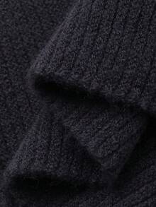 DAZY 女士休闲宽松修身毛衣连衣裙 - 深灰色 - 查看 6