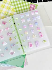 Joivida 每包 5/10 个 A6/A7/M5 叶形分隔页，A6/A7/M5 叶形插页 3D 浮雕贴纸簿，纸盒贴纸簿，PP 片材，叶形分隔页，DIY 贴纸簿，日记本，预算计划本，3D 水晶气泡，学习用品，办公用品等。 - 彩色 - 查看 1