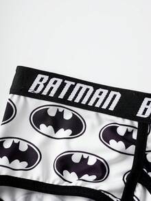 BATMAN X SHEIN Men's Letter Tape Logo Pattern Comfortable Fashion Briefs