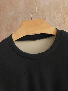 HIMLAND Men's Thermal Lined Top And Pants Pajama Set Couple Men Long Pants Set Men 2 Piece Set Cotton Happy New Year 2026 Men Black Two Piece Set Couples Men Pajama Set - Black - View 9