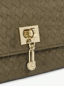 SHEIN SXY 女士手提包，亮片装饰，时尚简约，优雅百搭，经典麂皮材质，适合各种场合，如约会、日常、购物、下午茶、派对、舞会、夜店、生日、晚宴、约会之夜等。 - 橄欖綠 - 查看 6