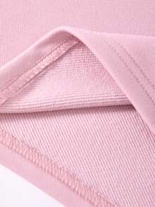 JNSQ 2pcs/Set Young Girls' Round Neck Short Sleeve Graphic Sweatshirt And Fitted Heart Leopard Print Yoga Pants, Spring/Summer - Pink - View 5