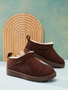 Mini mi Fabric Suede Chocolate Cozy Slip-On Clog Mules – Designer-Inspired, Warm & Comfy. - Chocolate Brown - View 4