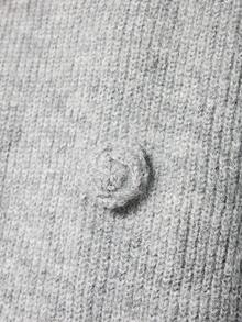 MYSTAURA Casual Round Neck 3D Floral Loose Knit Sweater, Autumn/Winter - Grey - View 8