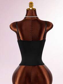 Amplova Valentine's Day Sexy Lace Splice Sleeve Design Low-Cut Women's Camisole - Black - View 4