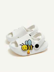 Cozy Pixies 1 Đôi dép đế bằng chống trượt họa tiết ong dễ thương cho trẻ sơ sinh, giày lười thoáng khí cho bé - trắng - Xem 6