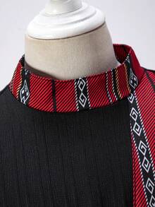 Tween Girl Traditional Vintage Geometric Print Patchwork Dress - Multicolor - View 4