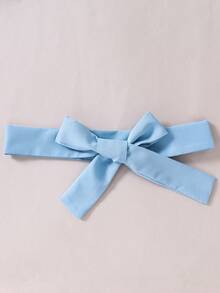 SHEIN Tween Girl V-Neck Ruffle Waist Tie Decor Fashion Party & Holiday Dress - Baby Blue - View 7