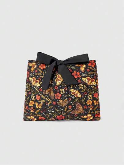 Grunge Punk ButterflyPrint, Autumn Flower Plant Leaf All-Over Print Storage Bag, Quilting Bow Bib Sleeve Book Cover With Padding For Protection, Washable Bible Bag - Christian Gift For Female Girls, Book Lover Gift