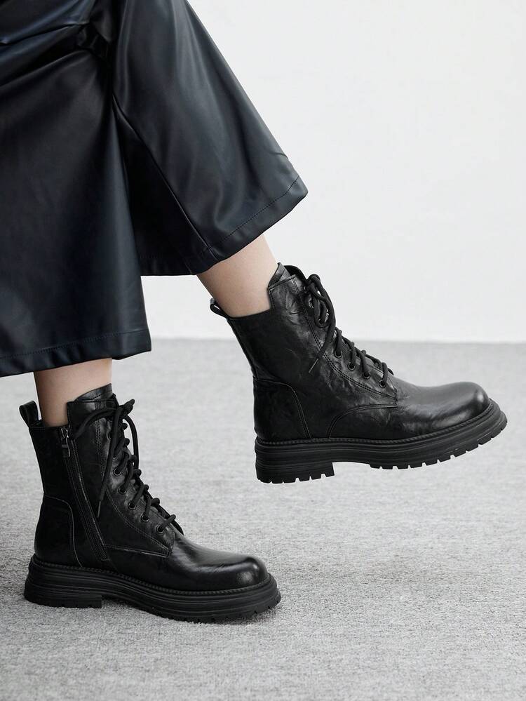 CUCCOO BIZCHIC Women's Fashionable Versatile Lace-Up Ankle Boots For Christmas