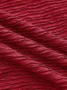 少女红色针织纹理吊带背心，蝴蝶结蕾丝款式，适合夏季、返校、度假、日常休闲穿着 - 紅色 - 查看 7