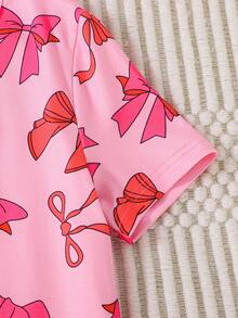 Bộ 4 quần short tay ngắn in họa tiết bướm phong cách múa ballet cho bé gái tuổi teen, màu hồng ngọt ngào, đồ mặc nhà thoải mái & đồ mặc thường ngày, đồ thể thao vừa vặn - Nhiều màu - Xem 6
