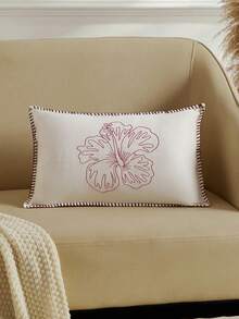 1个格子图案抱枕套，尺寸45x45厘米，装饰枕套，适用于床、沙发、长椅，波西米亚风装饰靠垫，卧室客厅适用，天鹅绒方形欧式枕套，黑红色 - 白色 - 查看 6