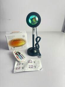 迷你日落灯、摄影氛围灯、直播背景墙、创意摄影台灯 - 黑色 - 查看 3