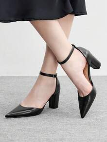 CUCCOO BIZCHIC Women's Fashion Versatile Pointed Toe Pumps For Christmas - Black - View 2