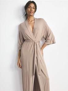 Ocili 女士休闲睡袍 - 卡其色 - 查看 6