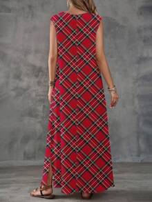 EMERY ROSE Váy dài họa tiết kẻ caro cổ điển thanh lịch dành cho nữ, thích hợp cho các buổi đi chơi, tiệc tùng, năm mới, đi làm, sang trọng - Nhiều màu - Xem 2