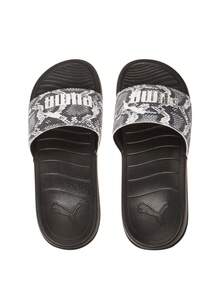 Puma Popcat 20 Snake Chic Slides Black Silver 401706 - Black Grey - View 3