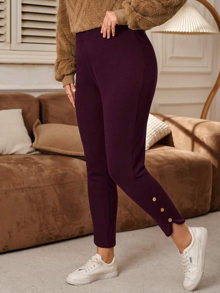 Plus Size Slim Fit Fleece Pants, Suitable For Autumn/Winter Plus Size Women Pants Plus Size Sweatpants Curve Plus Plus Size Pants Plus Size Joggers