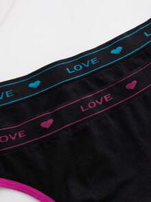 Eraneu 5条/套 爱心❤ 无痕浪漫丁字裤，舒适内裤 - 彩色 - 查看 8
