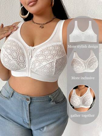 1 st Plus Size Dam Bygelfri Heltäckande Casual Bh