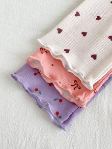 SHEIN Vintaside Kids 3件套女童夏季套装，女婴短袖波点休闲时尚套装 - 粉色 - 查看 9