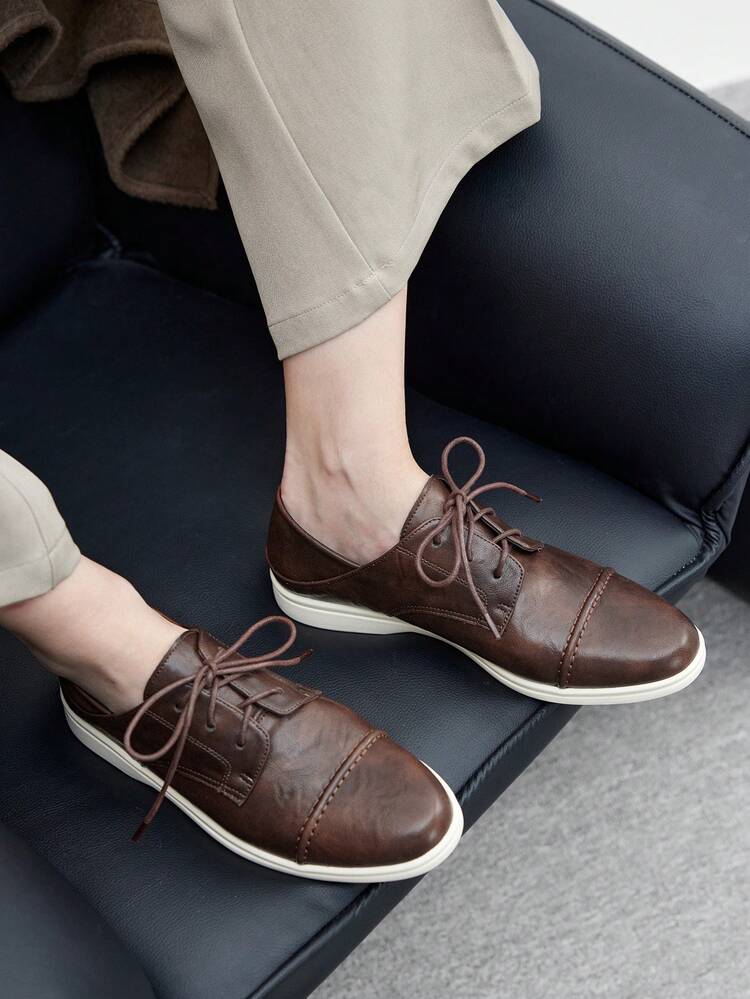 CUCCOO BIZCHIC Women's Casual Versatile Commuting Simple Lace-Up Flats For Christmas