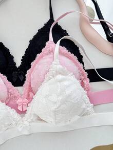 Bộ 3 áo ngực ren không dây cho nữ - Nhiều màu - Xem 5