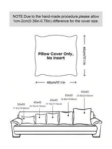 1个格子图案抱枕套，尺寸45x45厘米，装饰枕套，适用于床、沙发、长椅，波西米亚风装饰靠垫，卧室客厅适用，天鹅绒方形欧式枕套，黑红色 - 白色 - 查看 3