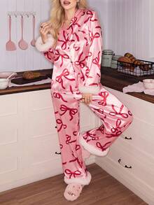 SweetSlumber Bộ đồ ngủ nơ trang trí ngọt ngào dành cho nữ - Nhiều màu - Xem 4